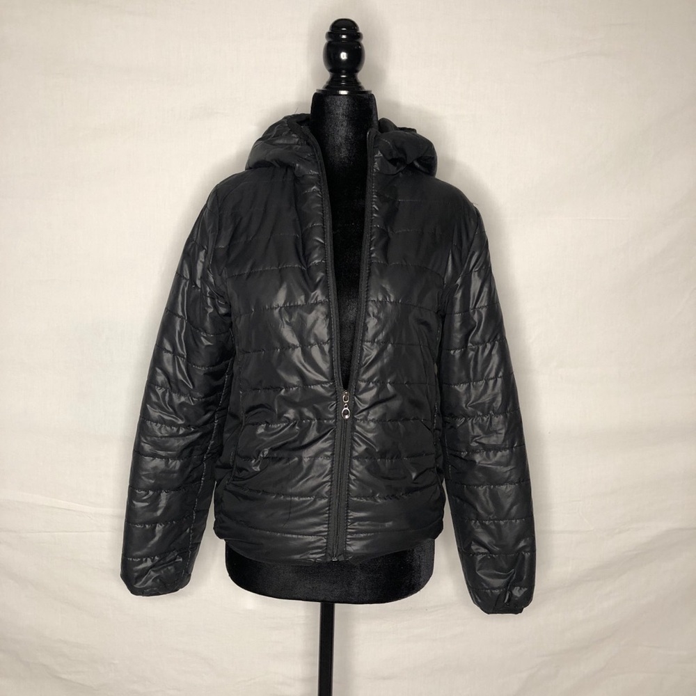 Black bubble puffer jacket